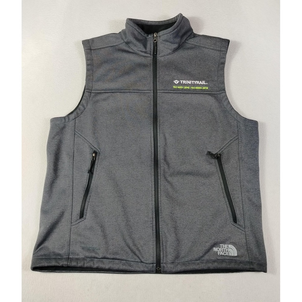 The North Face Vest Mens Large Gray Windwall Softshell Full Zip TrinityRail